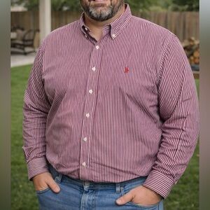 Ralph Lauren Men’s Cotton Oxford in Burgundy Size XXL